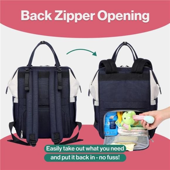 Diaper Bag Backpack,Multifunction Large Bags with Changing Pad & Stroller Straps - Picture 4 of 5